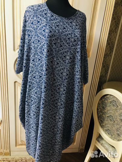 Платье хлопок оверсайз большой размер от 60