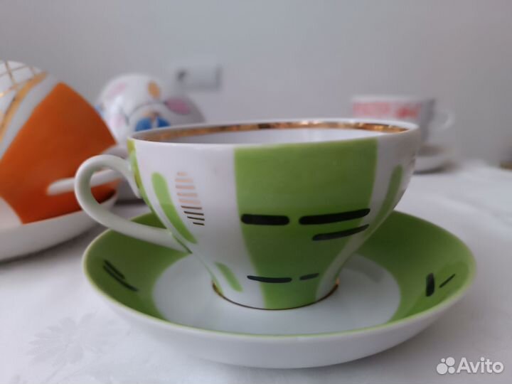 Большая чайная пара Дулево,Пролетарий 320мл