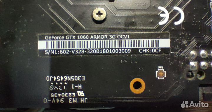 Видеокарта GF GTX 1060 3gb