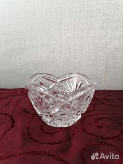 Хрустальная конфетница с ободком