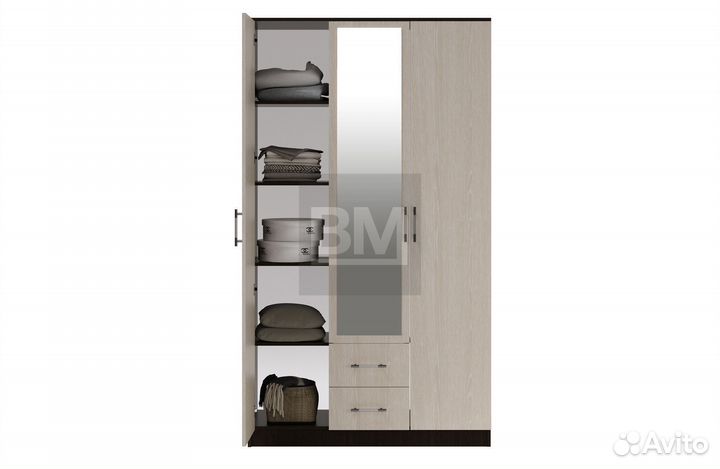 Шкаф для одежды с зеркалом распашной