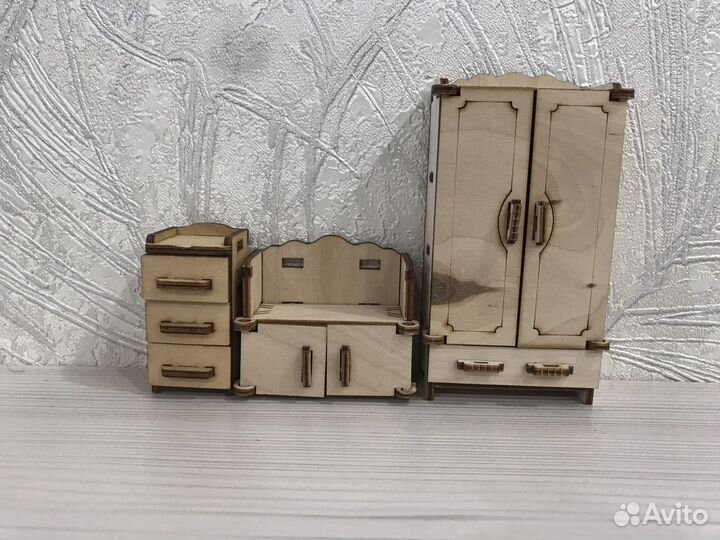 Набор деревянной мебели для кукол