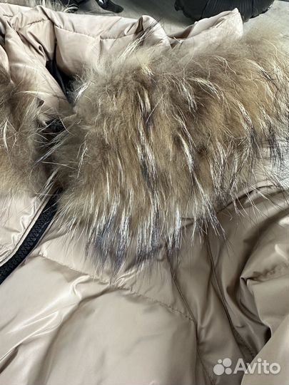 Пузовик Moncler женский с натуральным мехом