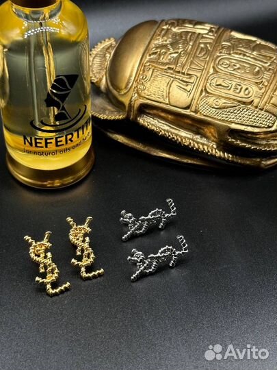 Серьги гвоздики ysl винтаж