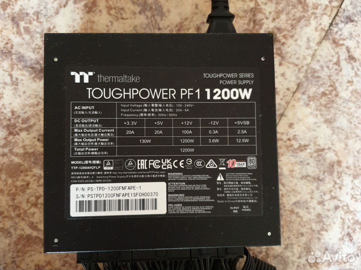 Блок питания Termaltake toughpower pf1 1200w
