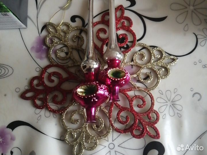 Стеклянные макушки на ёлку. времён СССР