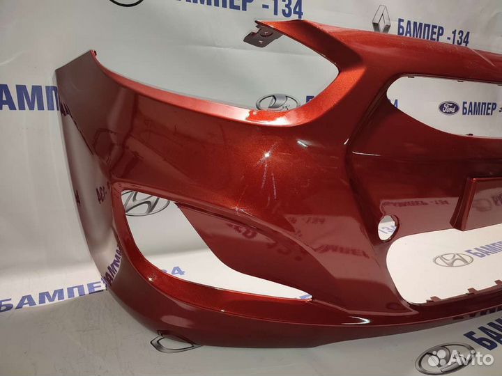 Бампер передний hyundai solaris в цвет Красный