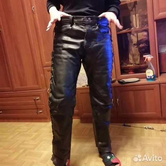 Брюки кожаные