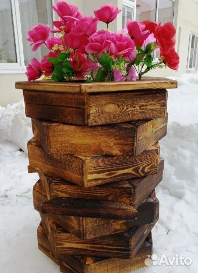 Уличные Вазоны Кашпо Кадки из дерева