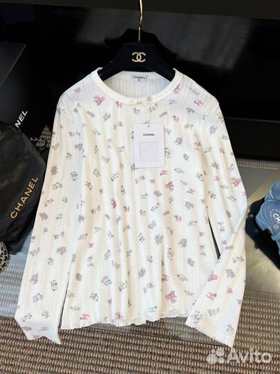 Хлопковый лонгслив Chanel женский