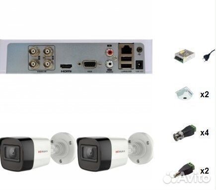 Комплект видеонаблюдения HiWatch 2 камеры со звуко