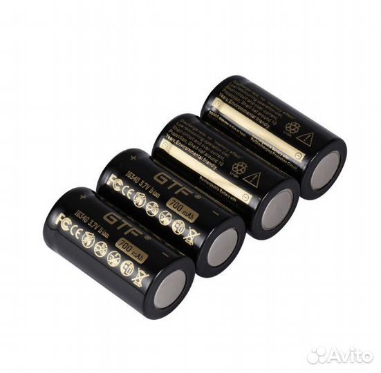 Аккумулятор-4 шт 16340/cr 123/ GTF 700 mAh