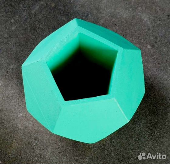 Силиконовая форма молд Кашпо Пятиугольник гипс