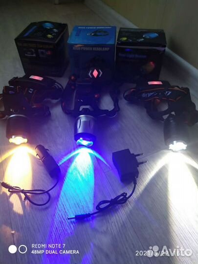 Фонарь налобный аккумуляторный для рыбалки - охоты