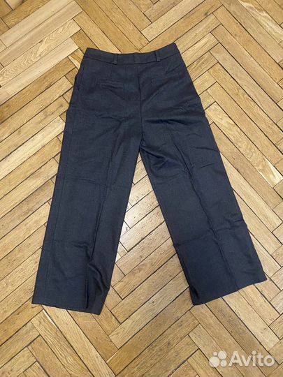 Серые классические широкие палаццо штаны