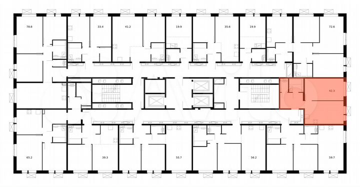 1-к. квартира, 42,3 м², 10/17 эт.