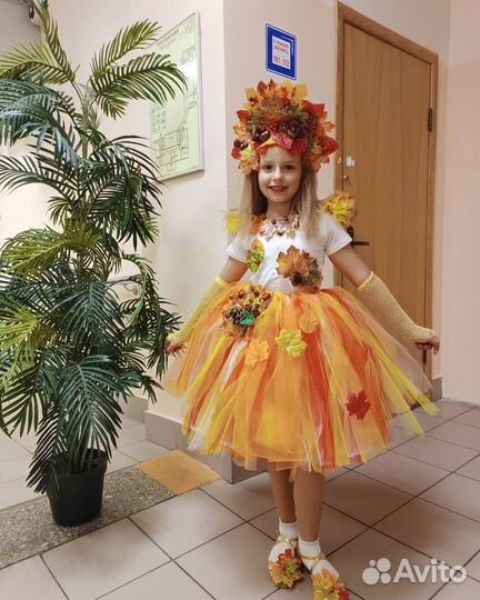 Костюм для девочки осень ручная работа