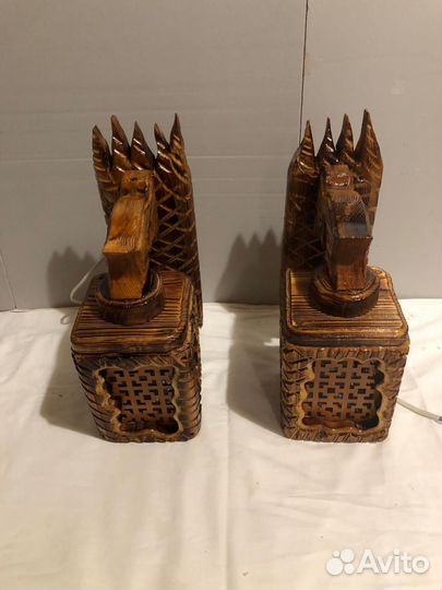 Светильники из дерева под старину