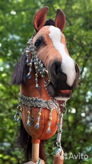 Хоббихорс реалистичный, лошадка на палочке