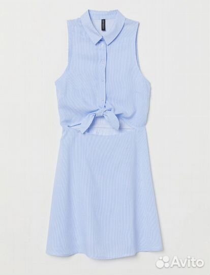 Платье голубое полоска H&M
