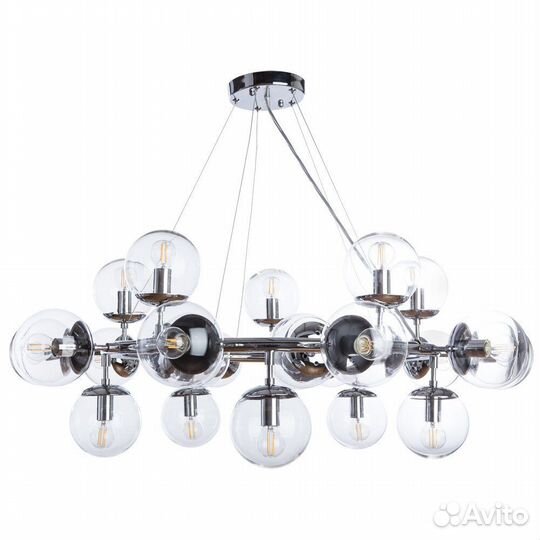 Люстра подвесная металл и стекло