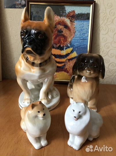 Статуэтки собак, фарфор, СССР