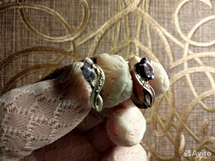 Серьги кольца размер 16-17 серебро 925 винтаж