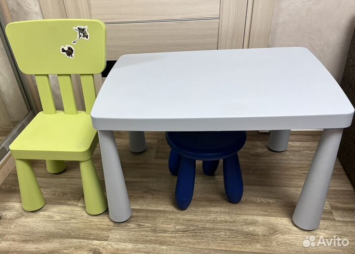 Детский стол и стул икея мамут