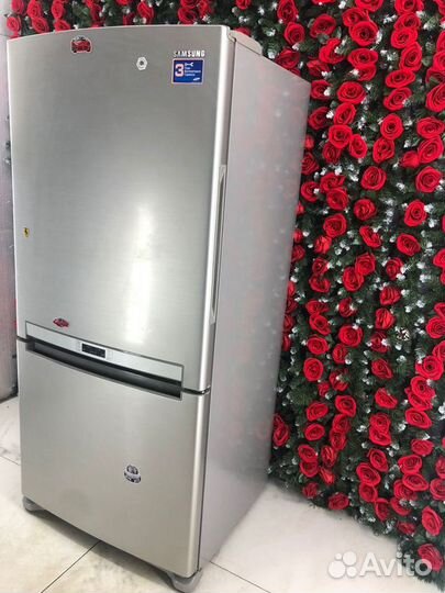 Холодильник бу серый широкий