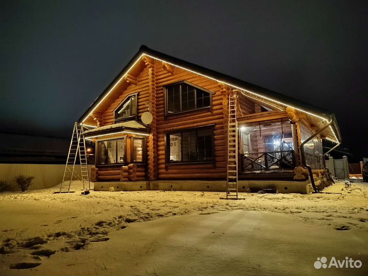 Демонтаж, монтаж, гирлянд, гибкий неон