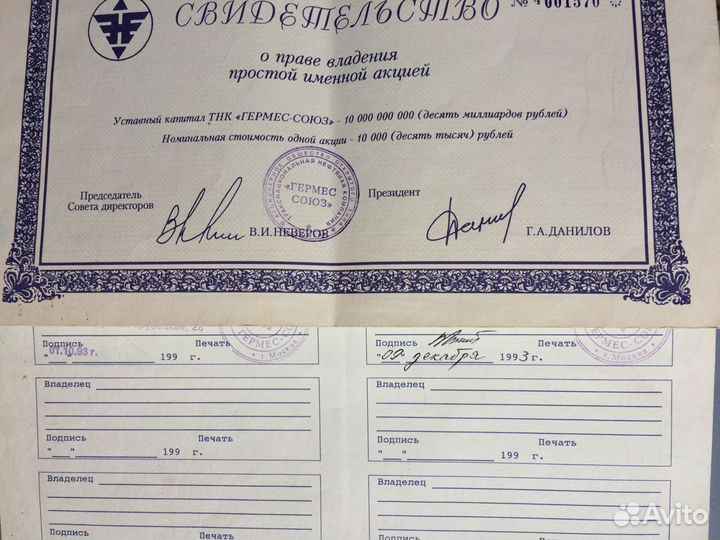 Гермес акции