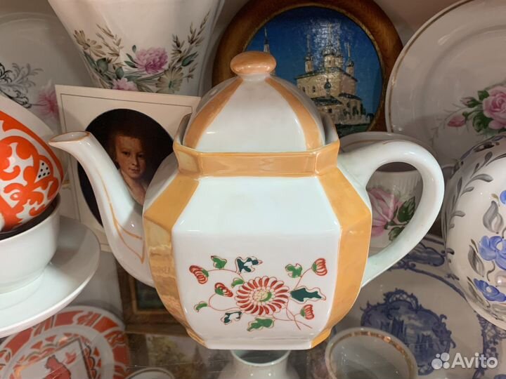 Старинный Чайник Фарфор ручная роспись Китай