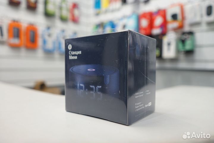 Умная колонка Яндекс Станция Мини с часами, Синий