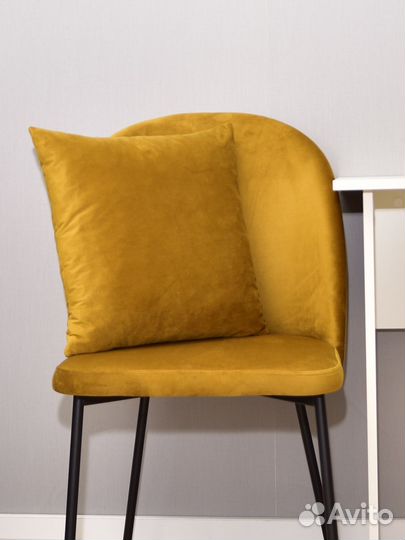 Комплект подушек, 43х43см 2шт, Горчичный