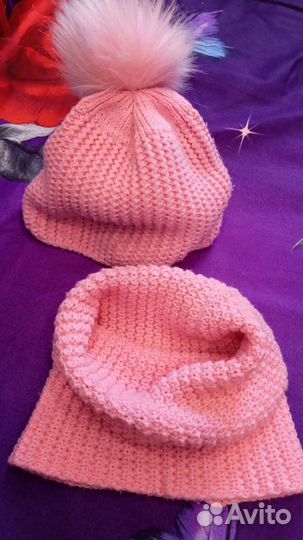 Шапка снуд на девочку