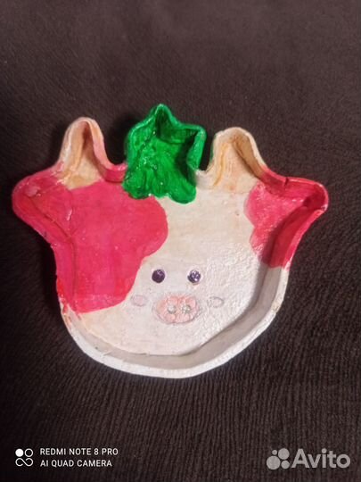 Декоративная тарелочка для украшений Свинка