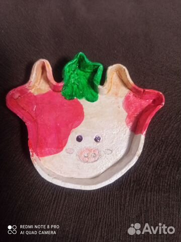 Декоративная тарелочка для украшений Свинка