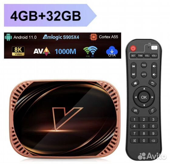 Смарт тв бокс, приставка TV BOX Vontar X4 4/32