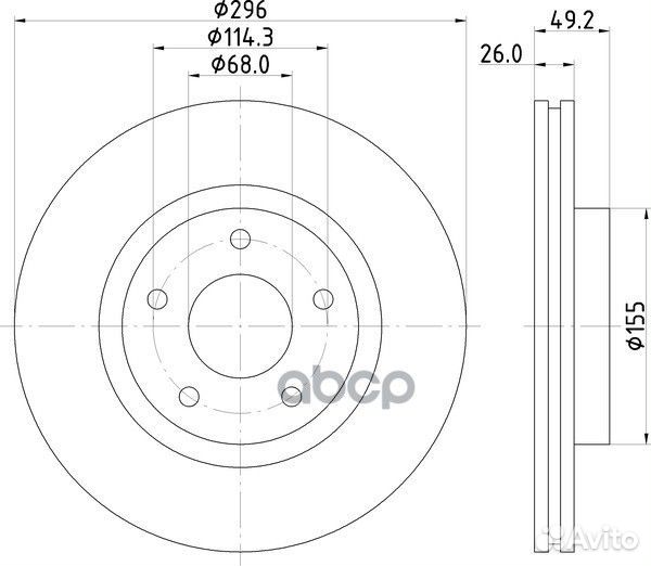 Диск тормозной перед ND2058K nisshinbo