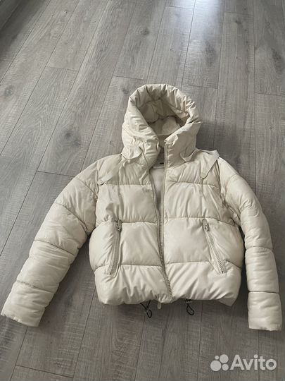 Кожаный пуховик