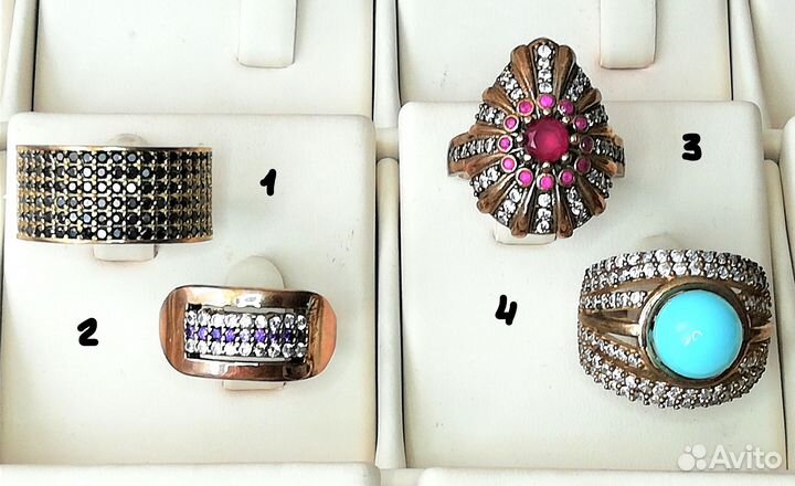 Кольца 17,5, 18 рубин, шпинель, топаз серебр К317