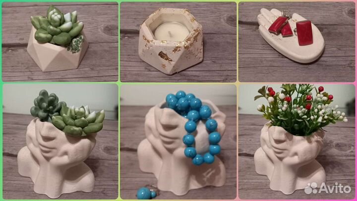 Гипсовое кашпо