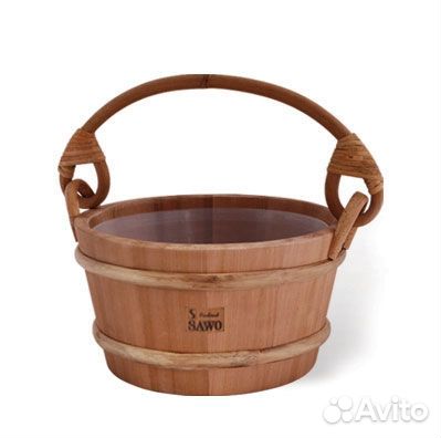 Ведро-запарник 18л с пластиковой вставкой кедр 38