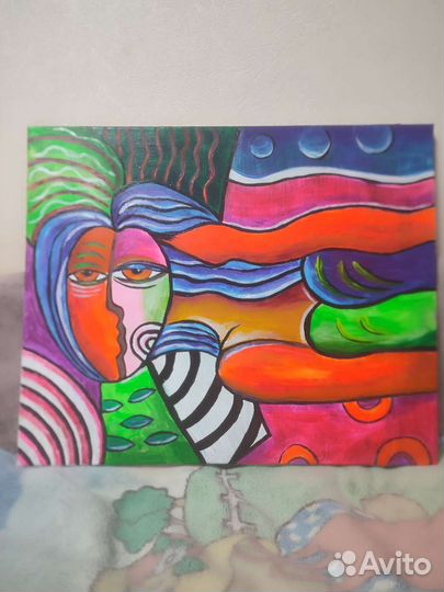 Картина арт выполнена акрилом на холсте