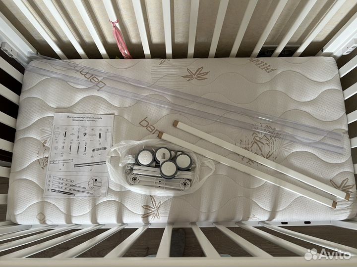 Кроватка гандылян дени маятник+колеса+ящик