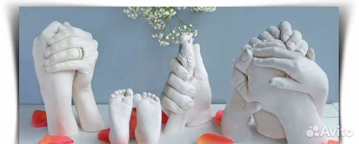 3D слепок рук для двоих, новый