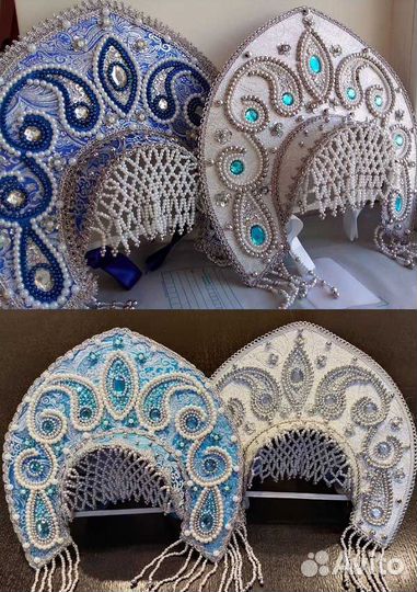 Кокошник для Снегурочки, парик Снегурочки