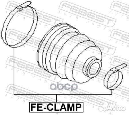 Хомут пыльника шруса комплект feclamp Febest