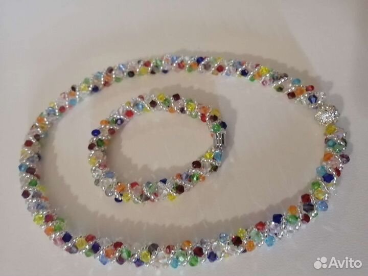 Комплект (колье+ браслет) ручной работы