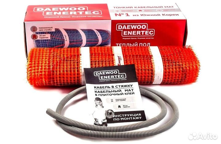 Кабельный мат для теплого пола daewoo enertec